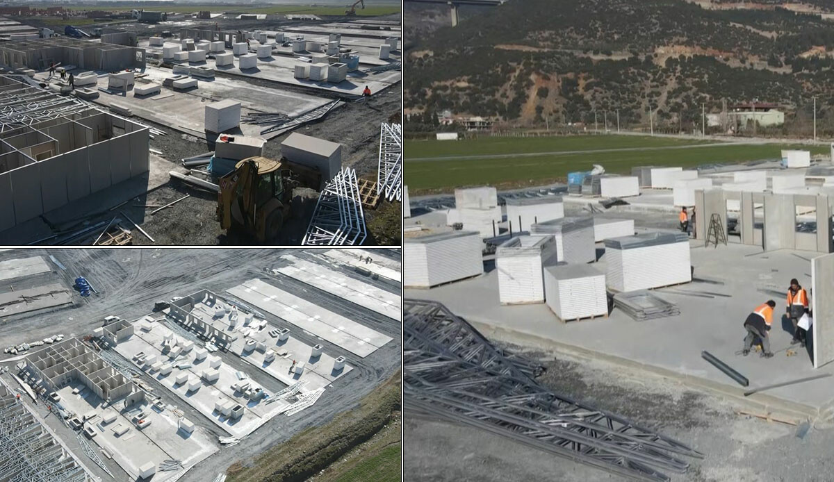 Nurdağı'nda konteyner kent ve prefabrik ev çalışmaları devam ediyor görseli