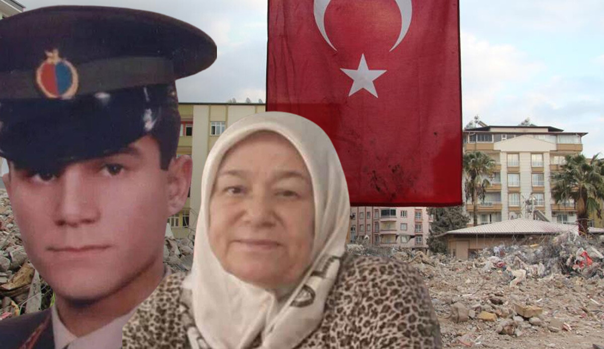 Depremde şehit oğlunun adının verildiği apartmanın enkazı altında kalarak can verdi: Onlardan geriye asılı olan Türk bayrağı kaldı görseli
