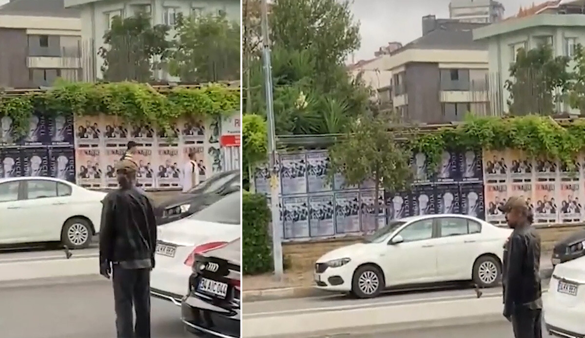 Nejat İşler maça gitmek için otostop çekti, o anlar kameralara yansıdı görseli