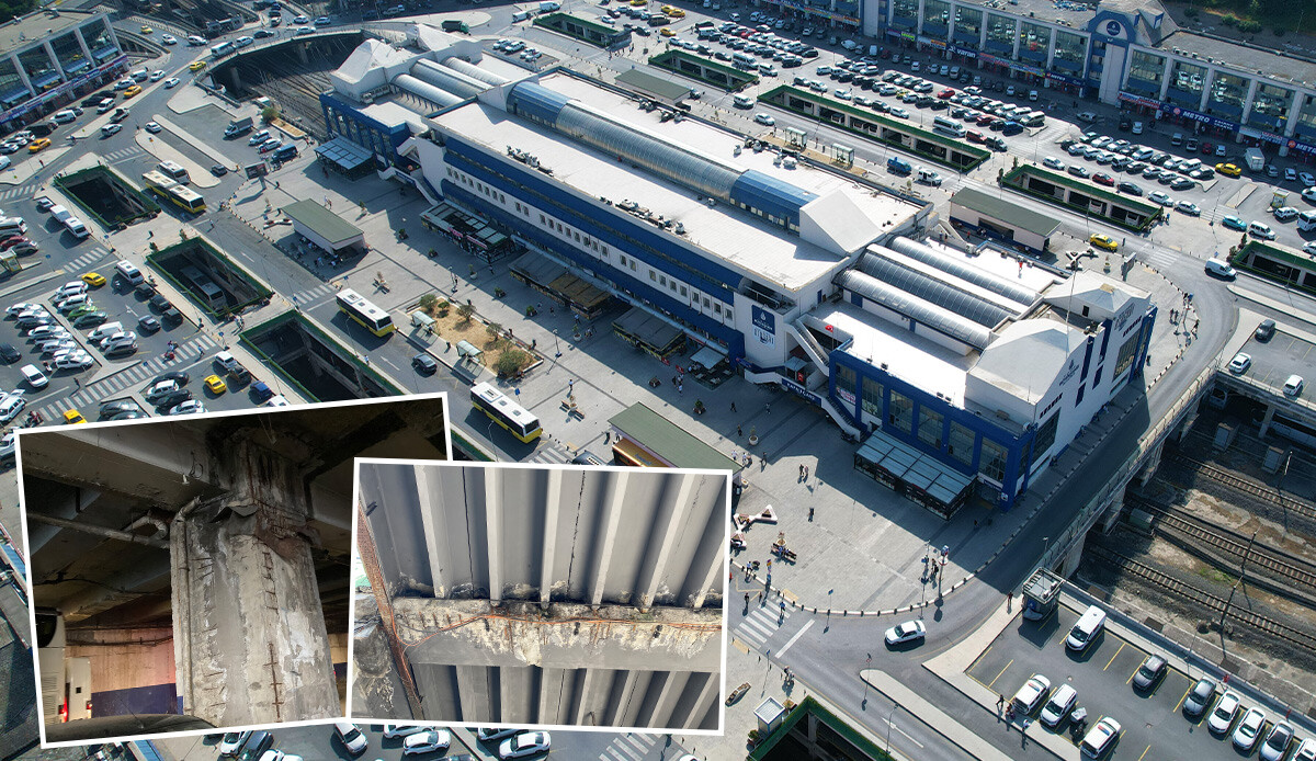 Büyük İstanbul Otogarı'nda ürküten manzara! Demirler çürüdü, sıvalar döküldü... görseli