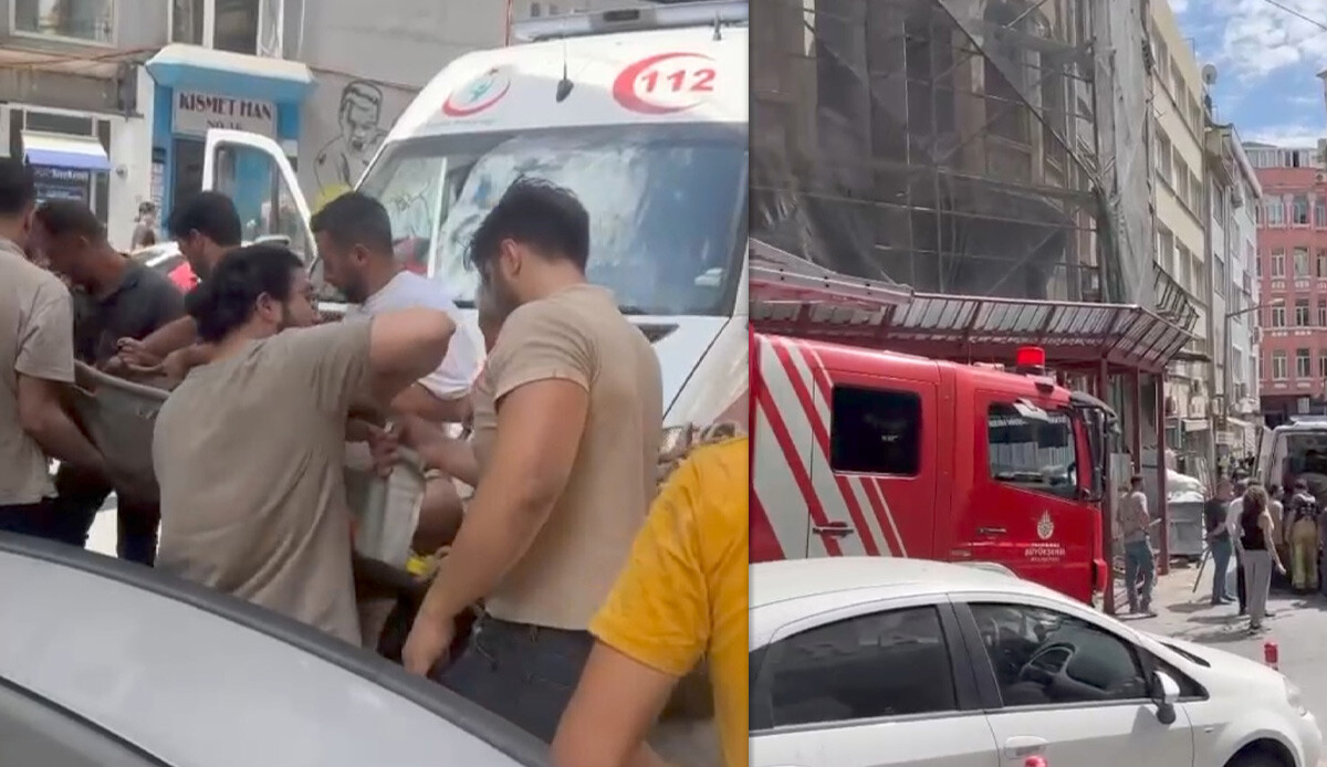 Düşen işçiyi kurtarmak için halk seferber oldu görseli