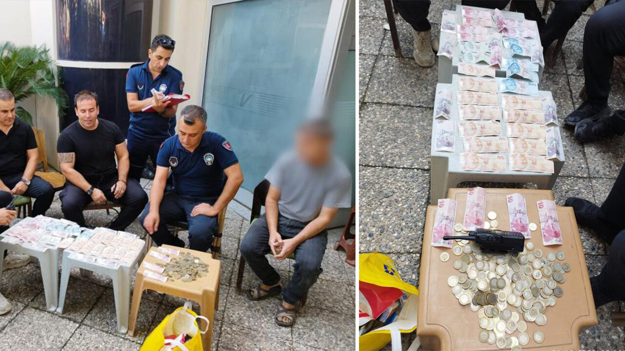 Dilencinin üzerinden çıkan paraya polisler bile şaşırdı görseli