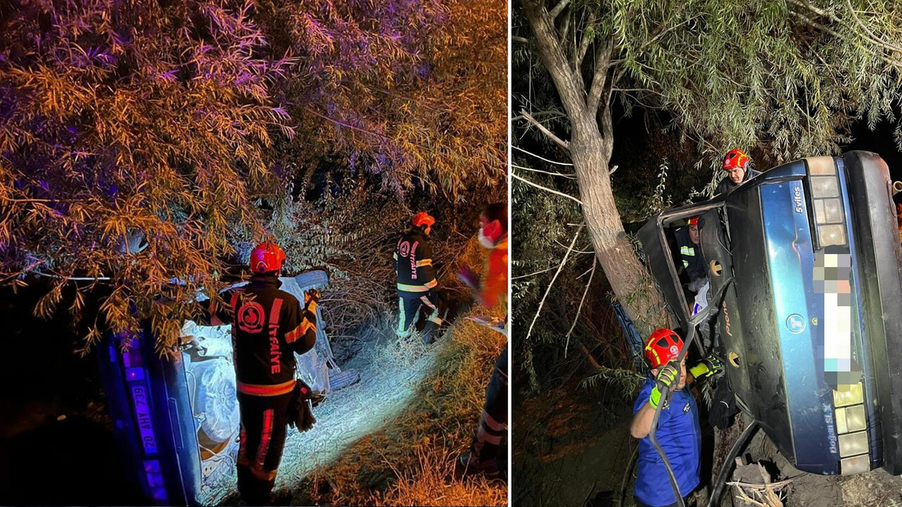 Otomobil şarampole yuvarlanıp ağaçta asılı kaldı: Çok sayıda ölü ve yaralı var görseli