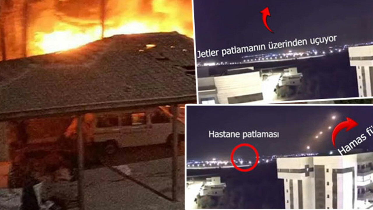 İsrail hastane saldırısını reddetti... Kameralar yakaladı: F-16 izi böyle kaydedildi görseli