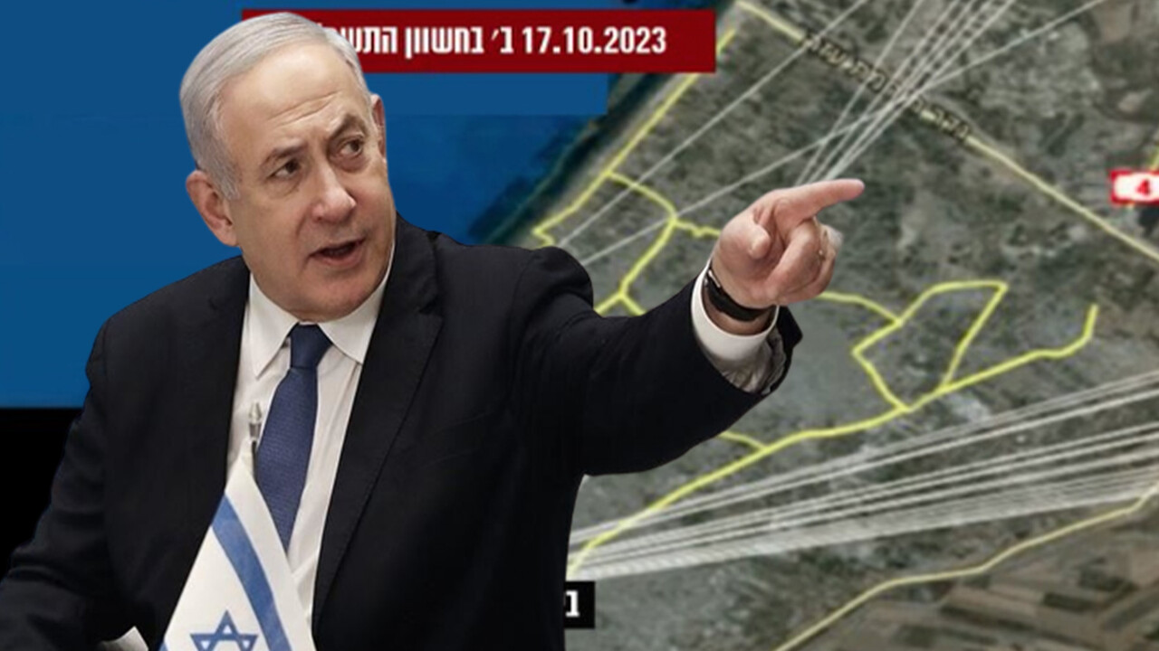 İsrail "Gazze'deki hastaneyi biz vurmadık" dedi! Kanıt olarak bu haritayı paylaştı görseli