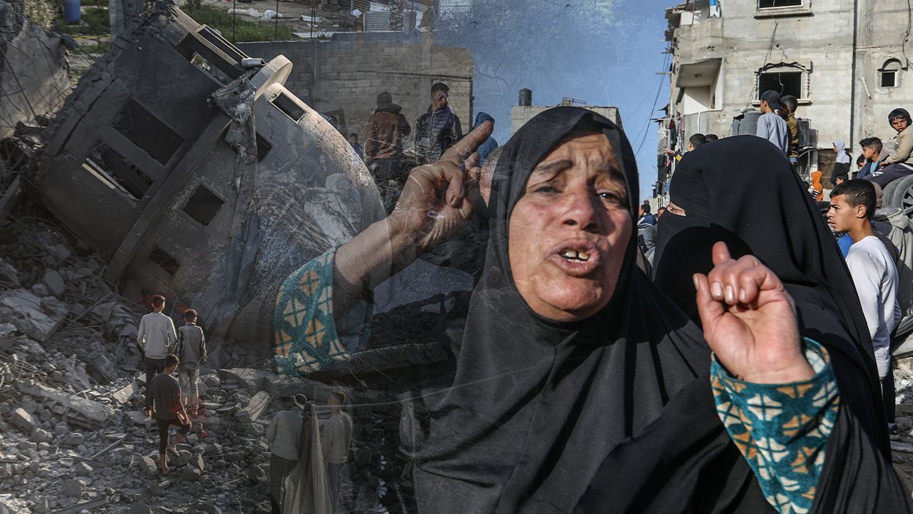 Katil İsrail 6 dakika içinde 50 noktayı bombaladı görseli