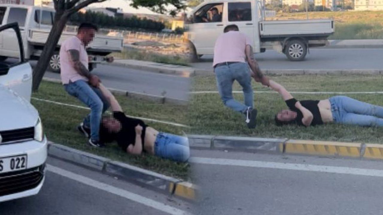 "Bırak beni" diye yalvaran kadını yerlerde sürükledi! Kan donduran anlar kamerada görseli