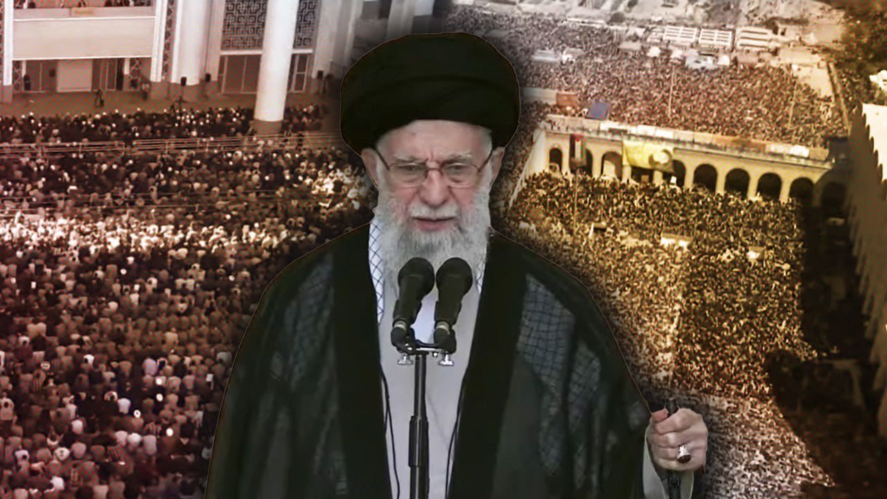 Hamaney on binlerin önünde İsrail'i uyardı: Acele etmeyeceğiz, gerekirse yine vuracağız görseli