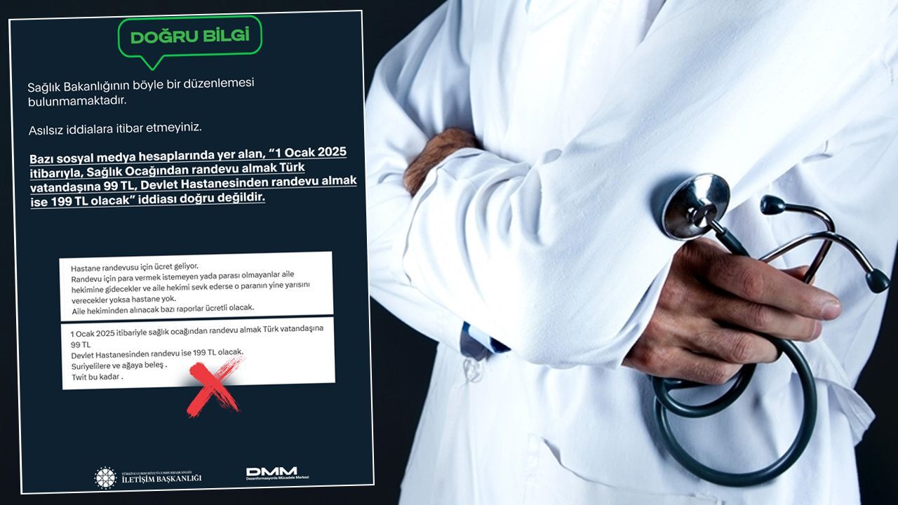 Sağlık ocağından randevu almak 99 lira mı olacak? DMM'den o iddialara yalanlama görseli