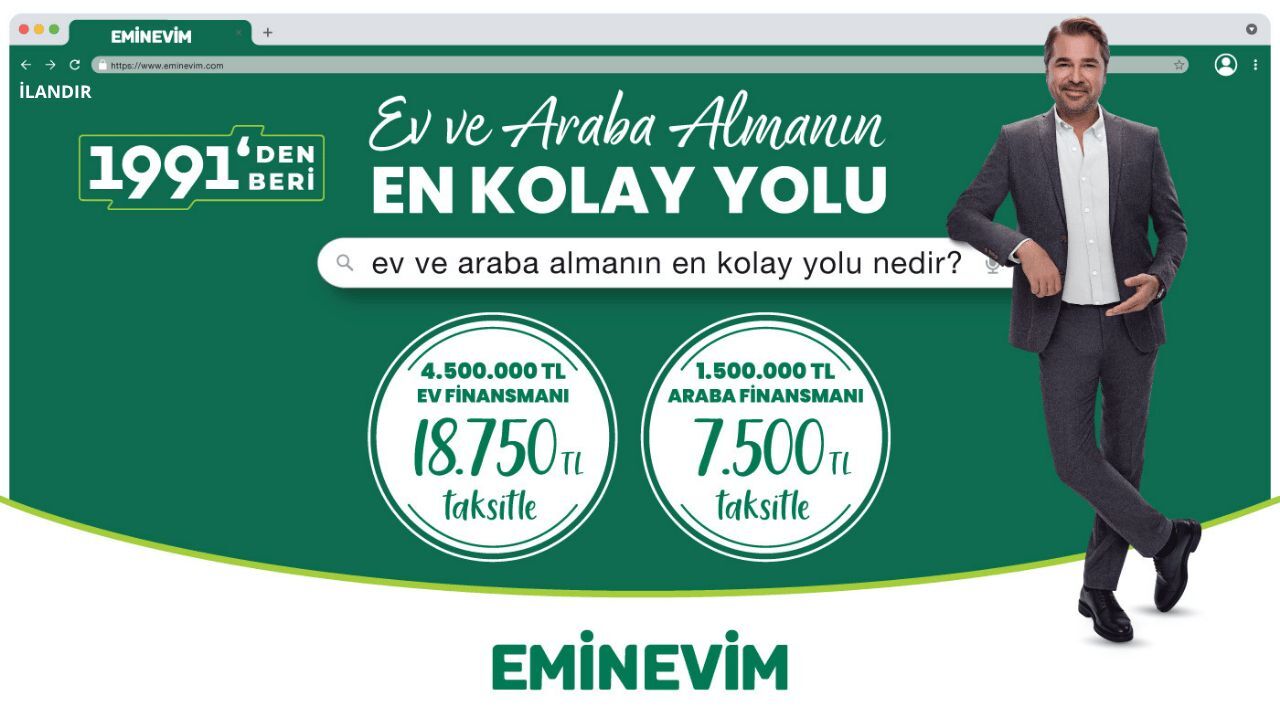 Ev, araç ve iş yeri almanın en kolay yolu: Eminevim görseli