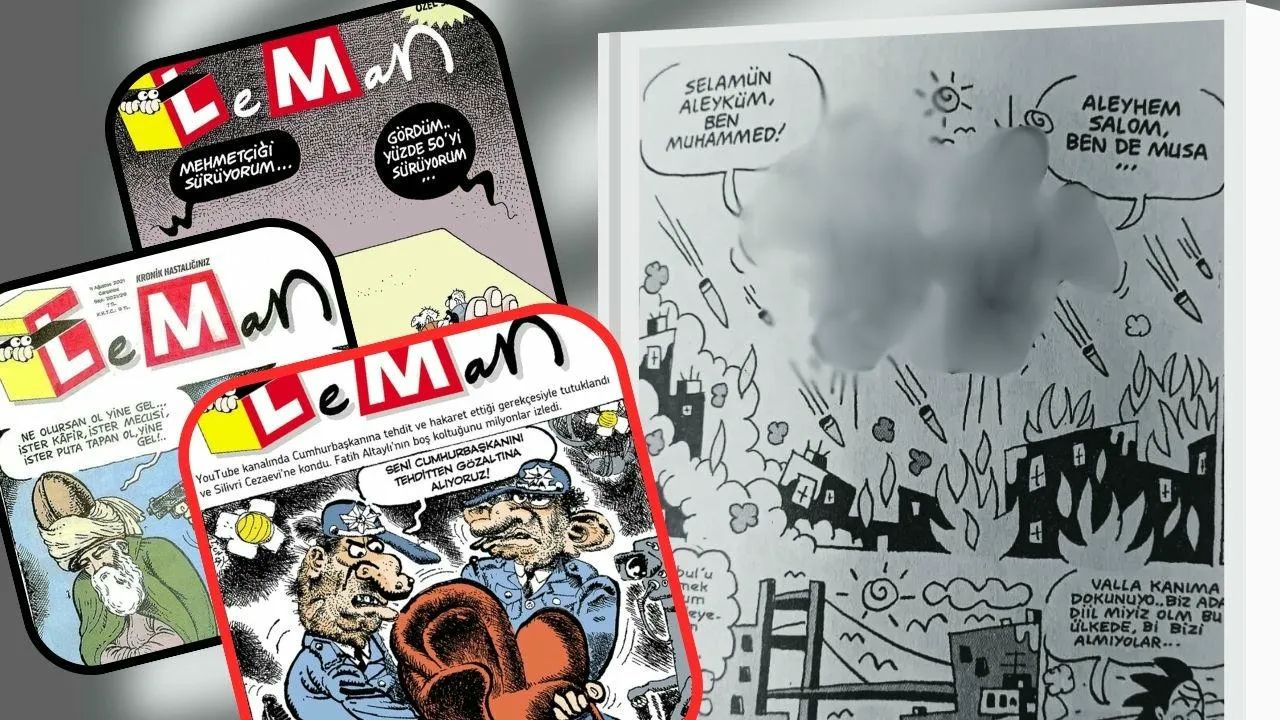 Yine Leman yine skandal! Peygamber Efendimizi bombalarla çizdiler, soruşturma başlatıldı görseli