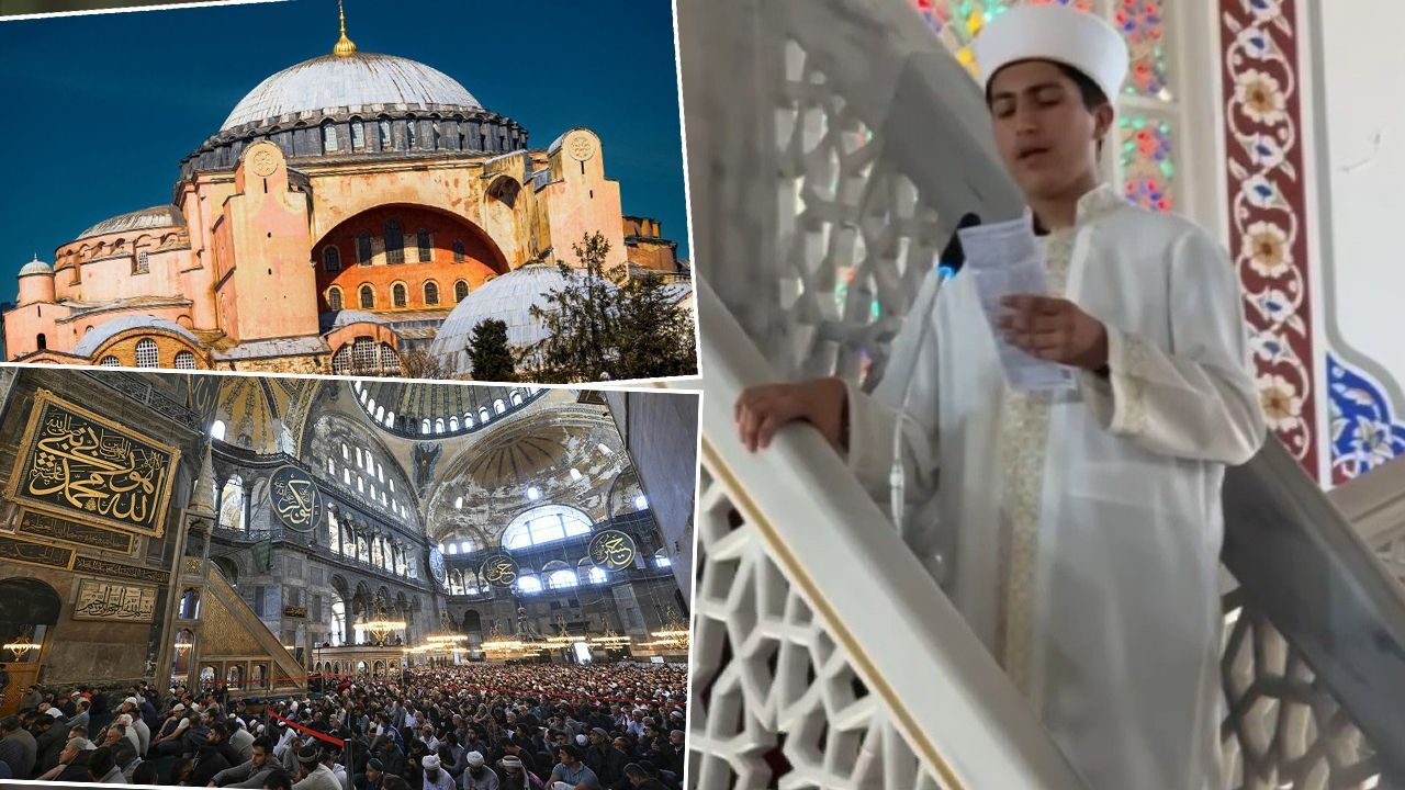 Ayasofya hayali içini ilk adımı attı! Genç hafız kıraatiyle takdir topladı
