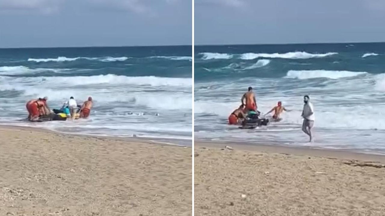 Yasağa rağmen denize girdi, canını zor kurtardı!