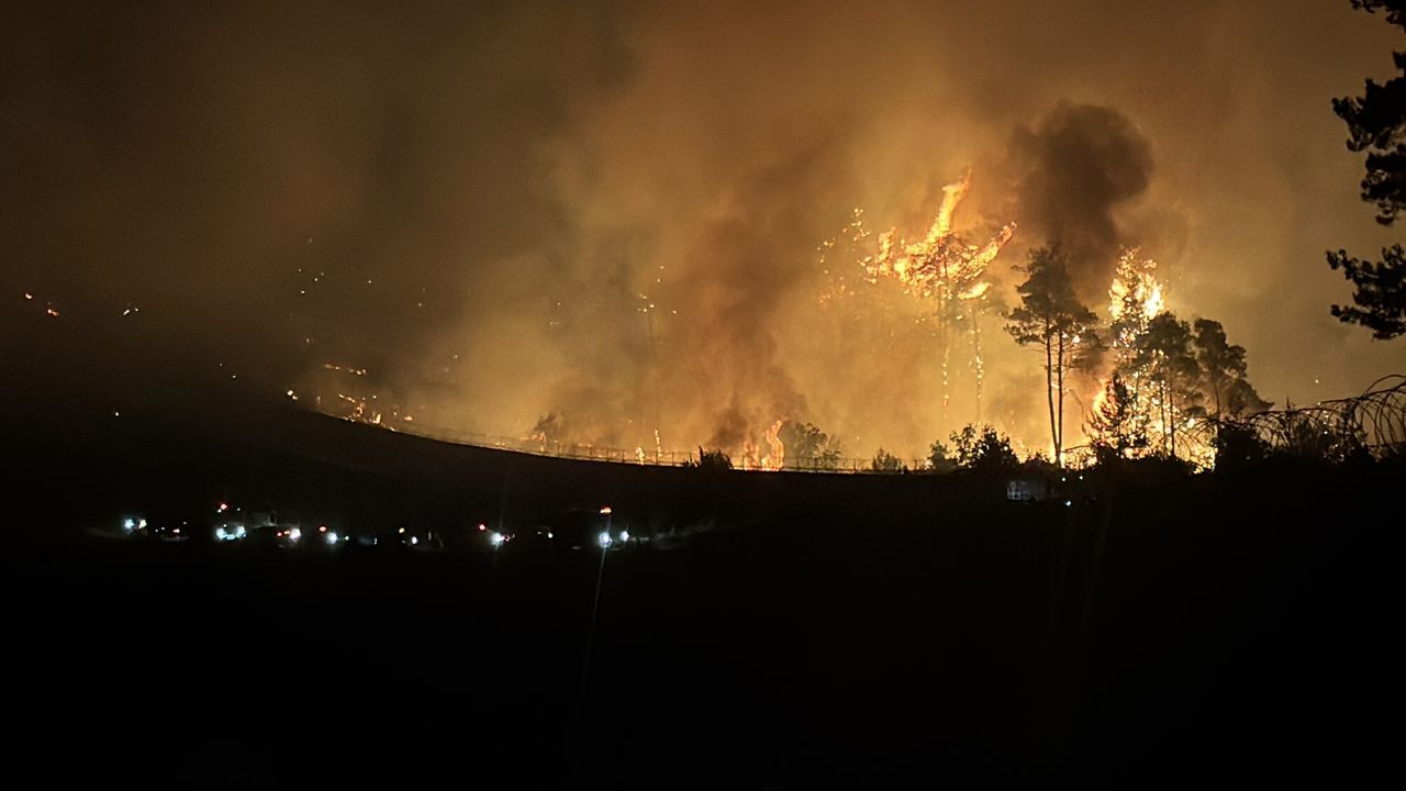 Komşuda çıkan yangın Türkiye'ye sıçradı! Sınır hattından alevler yükseliyor