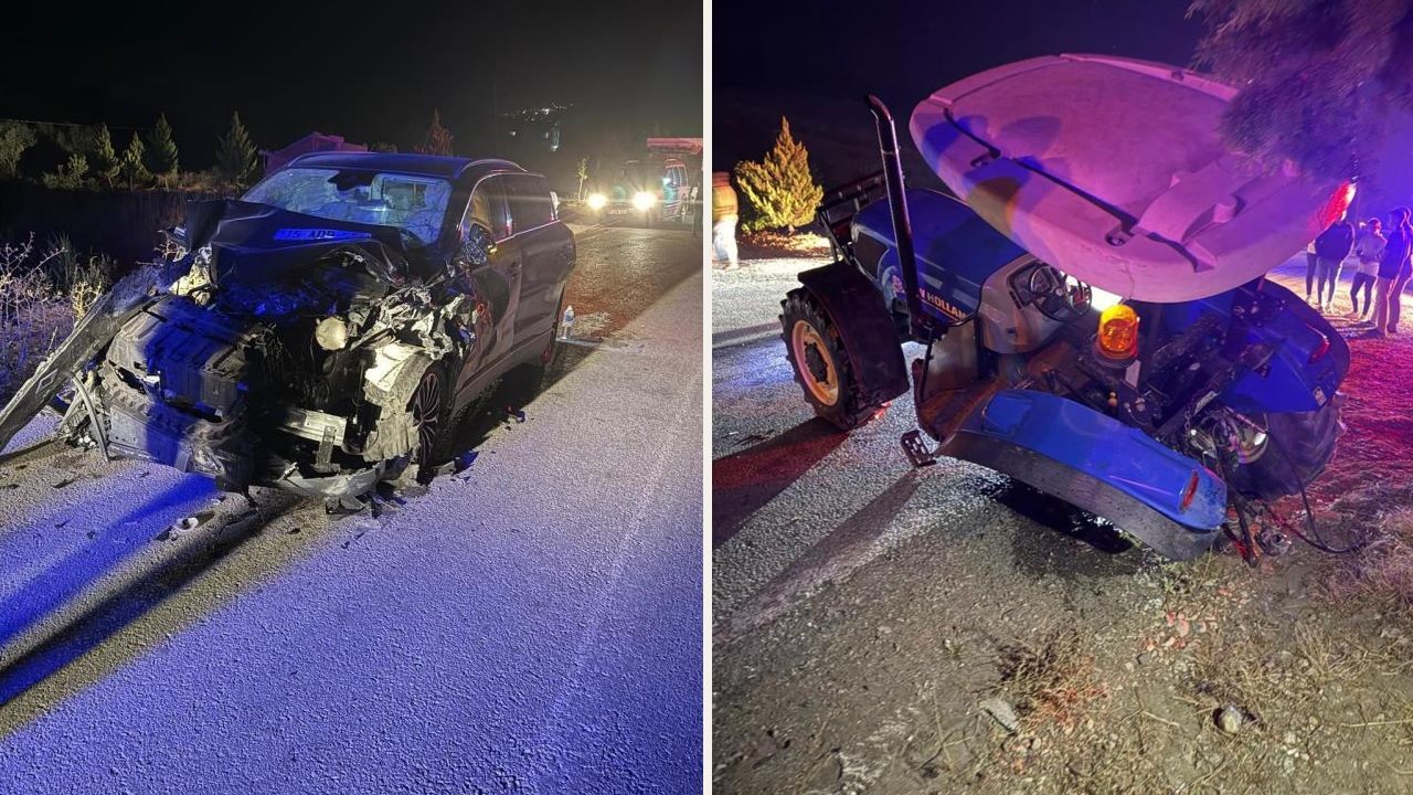 Burdur'da otomobil ile traktör çarpıştı: Yaralıların yarısı çocuk!