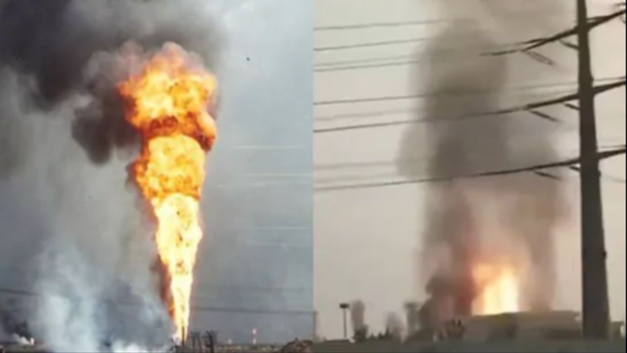 Petrol deposunda korkutan yangın! İran'da panik anları