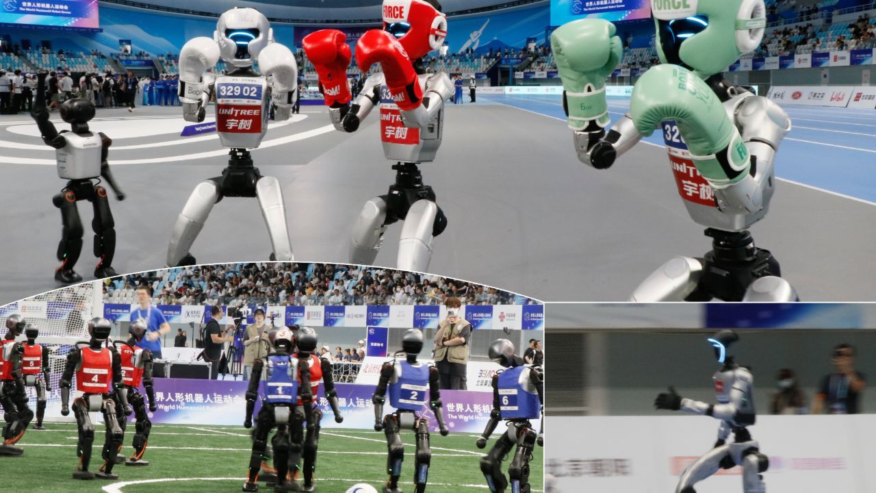 Robotlar hünerlerini sergiledi: Futbol, atletizm ve kick boks'ta yarıştılar! görseli