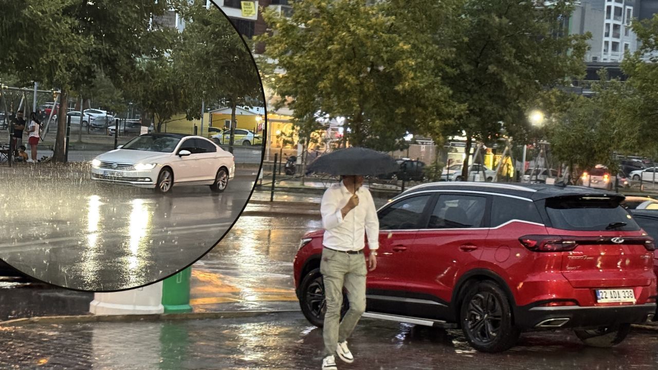 Edirne'yi sağanak vurdu! Trafikte zor anlar yaşandı