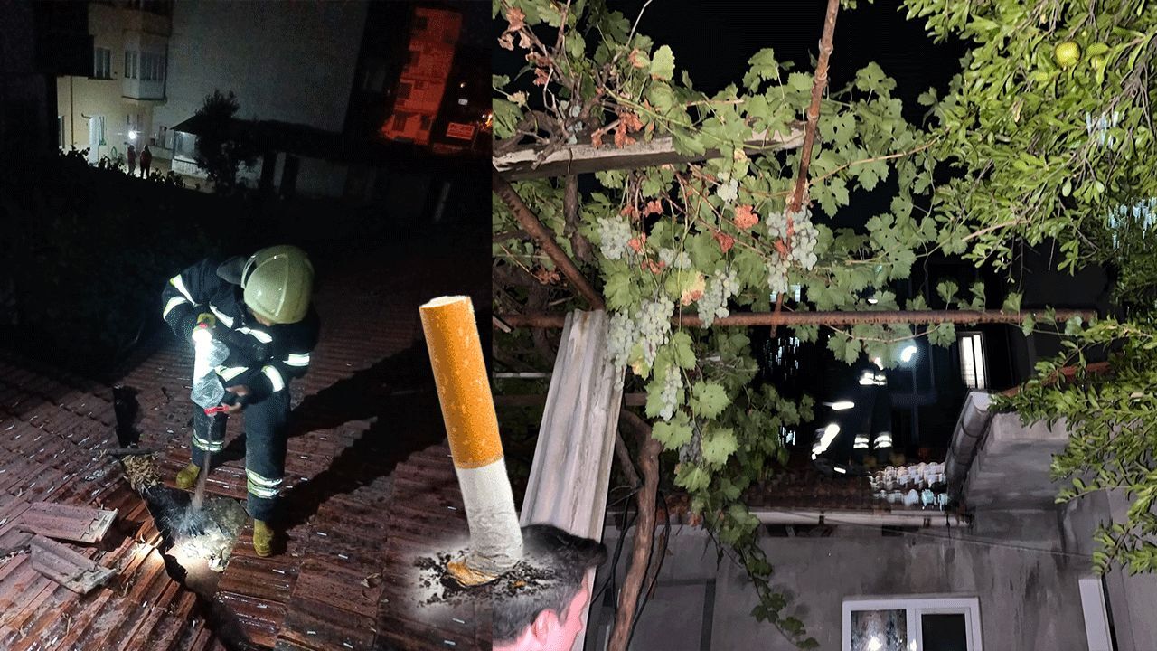 Sigara izmariti itfaiyeyi alarma geçirdi! Yangın paniği, felaketinin önüne geçildi