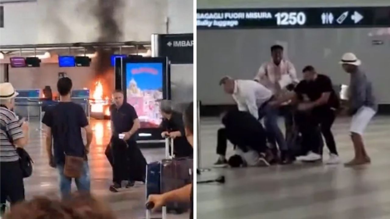 Havalimanında facia anları! Çekiçli saldırgan önce kırıp döktü sonra ateşe verdi: Hızını alamayınca...