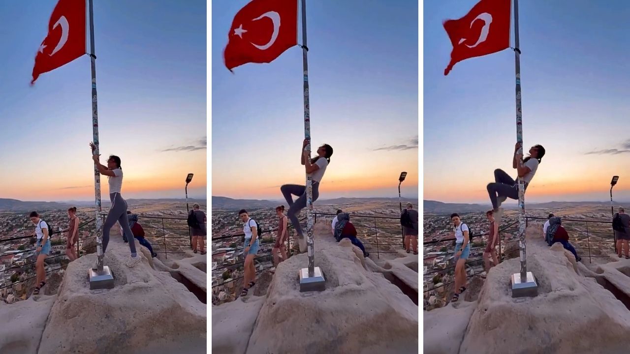 Türk bayrağının altında direk dansına tepki yağıyor! Valilik'ten açıklama geldi