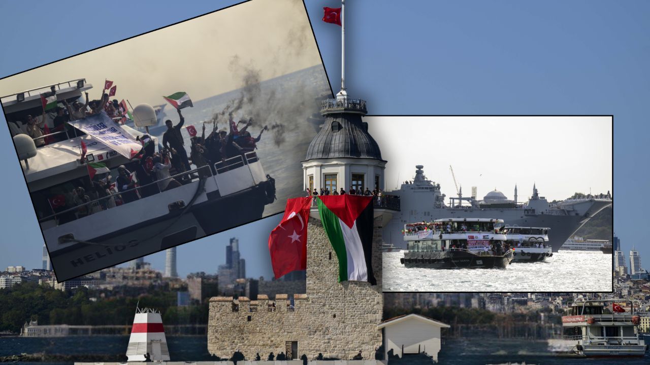 İstanbul Boğazı'ndan Gazze'ye 1000 selam! Kız Kulesi'nde Filistin bayrağı dalgalandı görseli