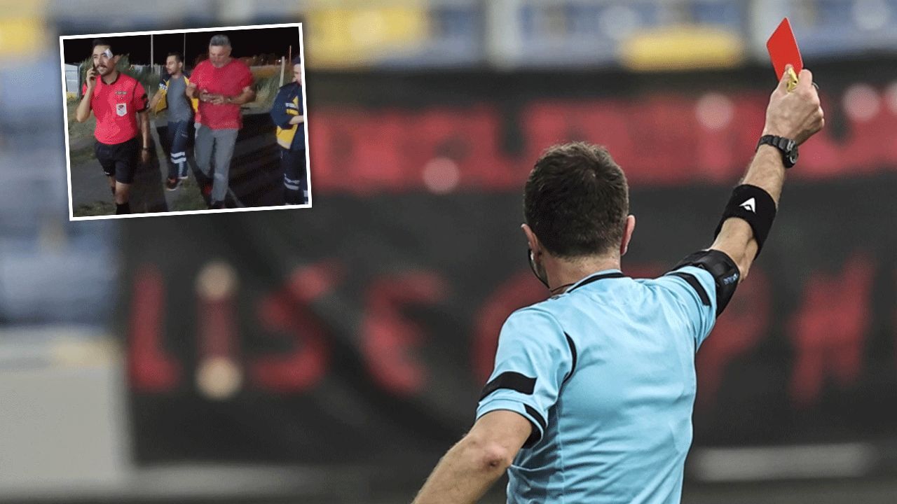 Kırmızı karta sinirlenen futbolcu, hakemi yumrukladı