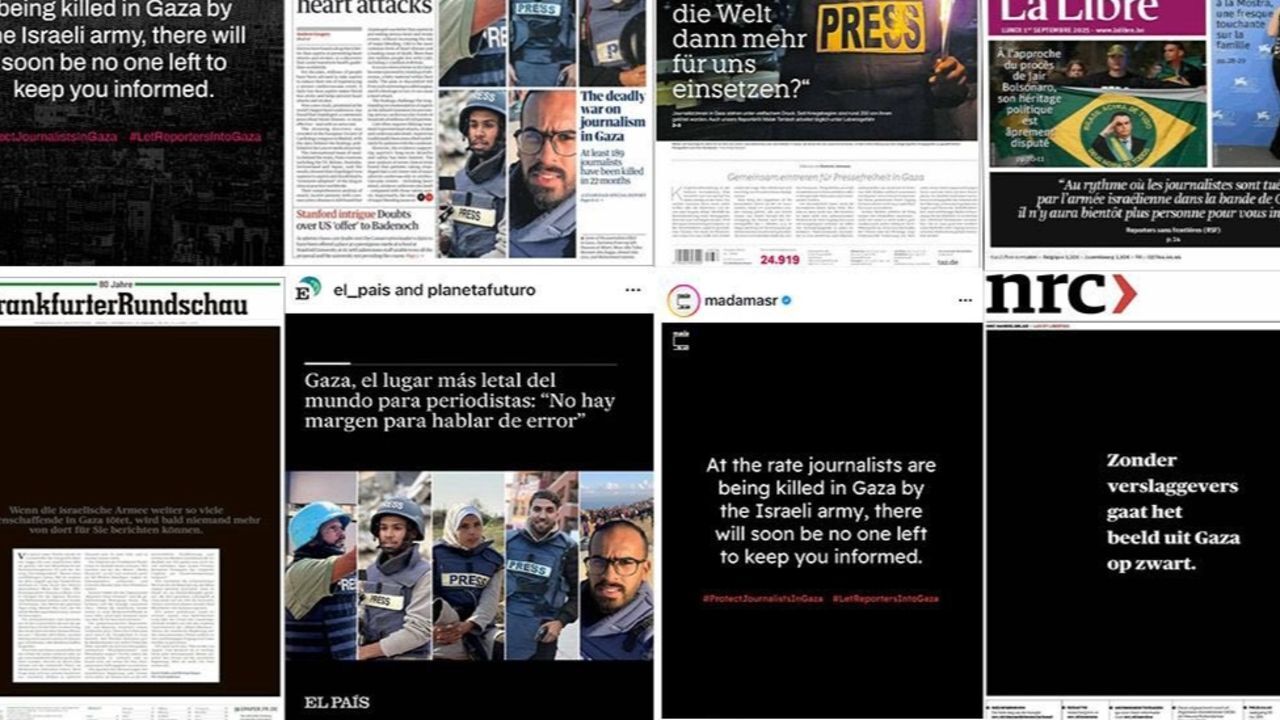 250’den fazla gazete ilk sayfalarını Gazze için kararttı! Dünya tek ses oldu: Artık yeter!