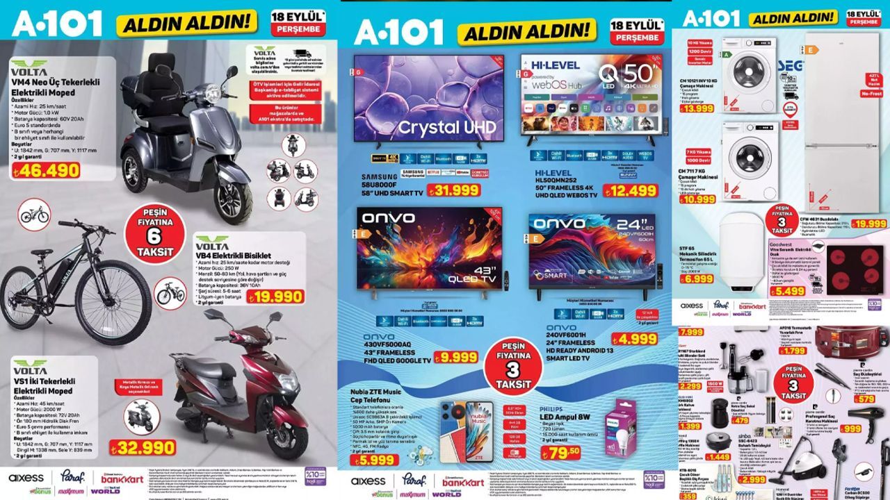 A 101 kataloğu paylaşıldı: A101 Aldın Aldın 18 Eylül Perşembe aktüel kataloğunda hangi ürünler var?