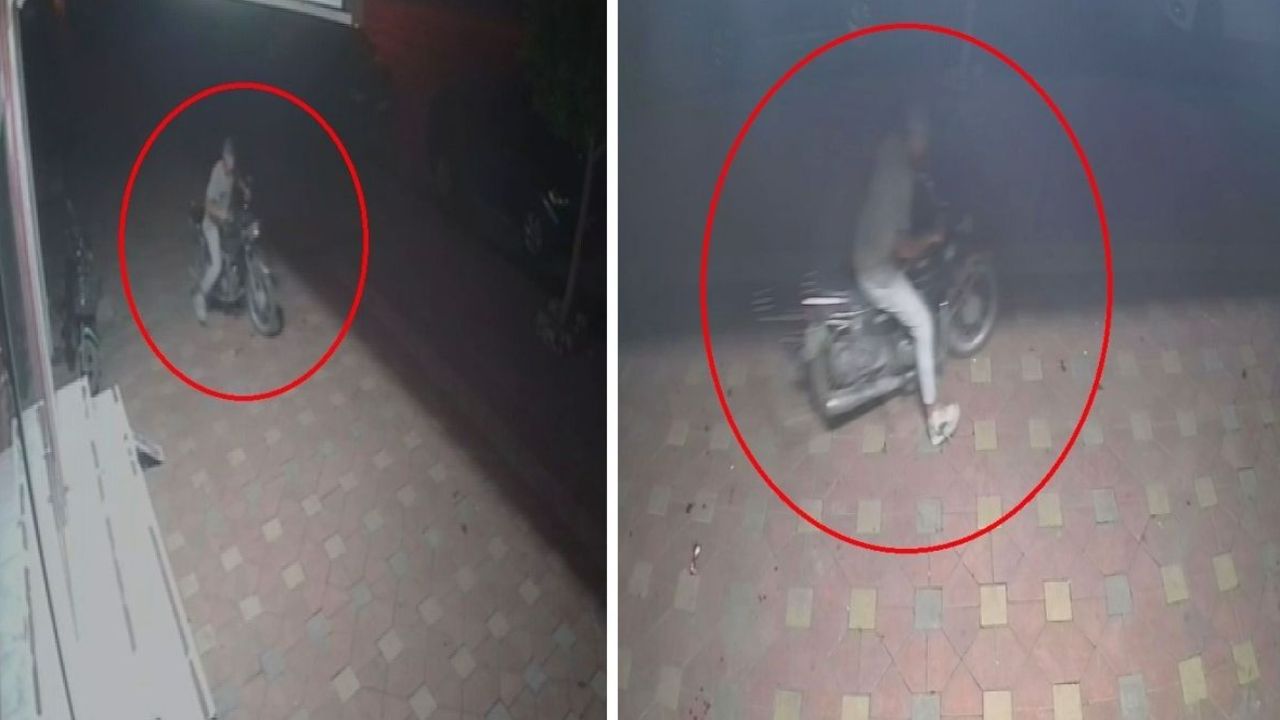 Evinin önündeki motosikleti çalındı! Hırsızın rahatlığına şaştı kaldı