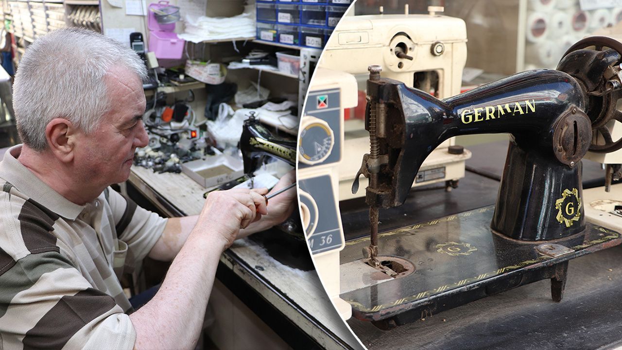 Eskişehir’in son ustası! Asırlık dikiş makinelerini gözü kapalı tamir ediyor