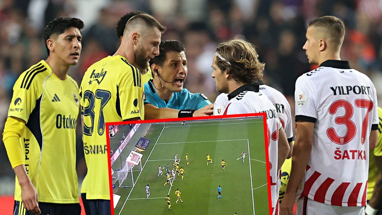 Samsunspor - Fenerbahçe maçında tartışma çıkaran pozisyon: Gol iptal edildi, penaltı itirazı yapıldı