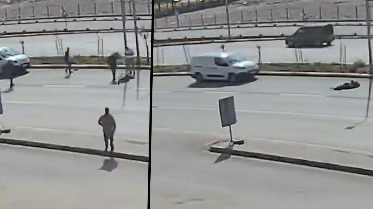 Yürekleri ağza getiren kaza kamerada! Metrelerce savruldu, şans eseri kurtuldu