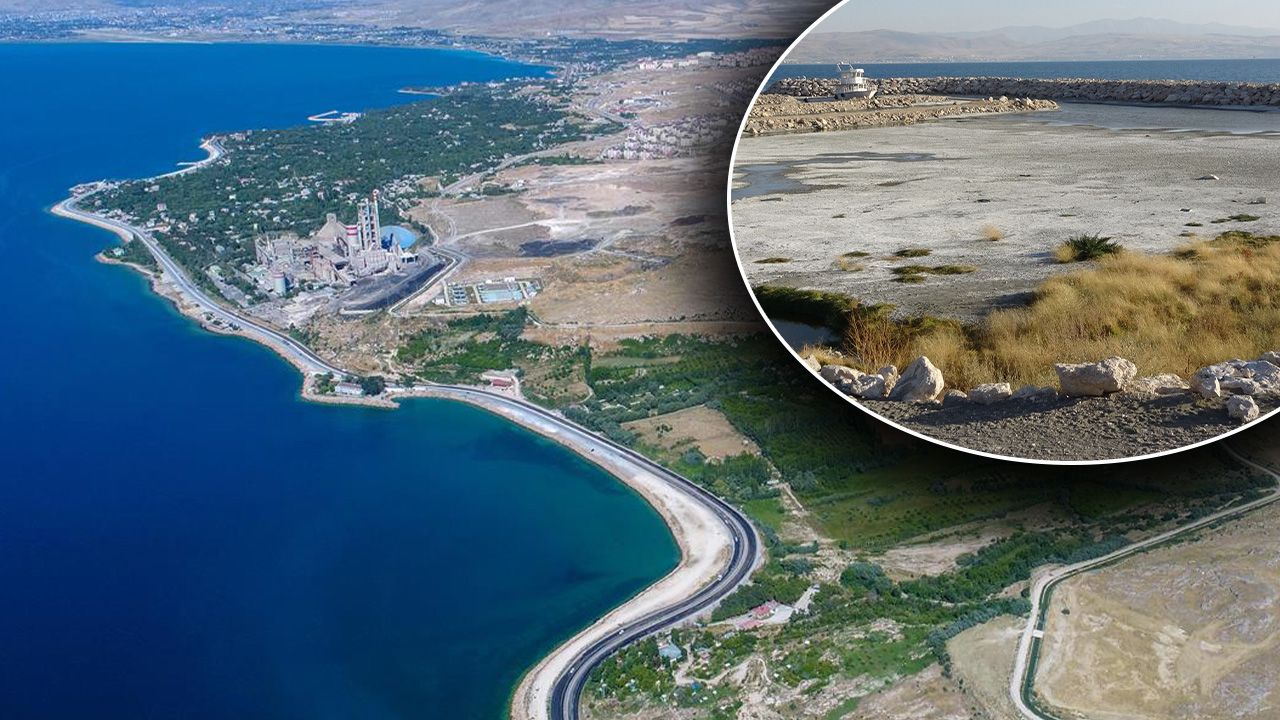 Van Gölü haritası değişiyor! Kuraklık vurdukça vurdu, su 3 kilometre kadar çekildi