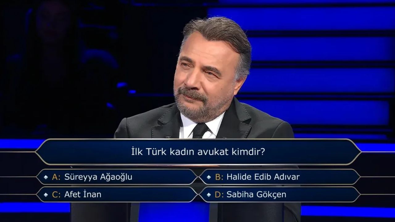 İlk Türk kadın avukat kimdir? 200 bin TL'lik soru Milyoner'e damga vurdu