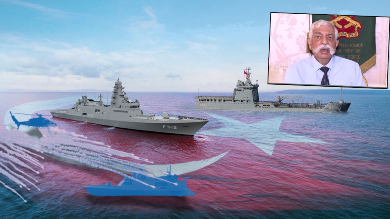 Türk donanmasıyla karşılaşan Hint gemisi panikledi! 'Kuşatıldık' diyerek çağrıda bulundular