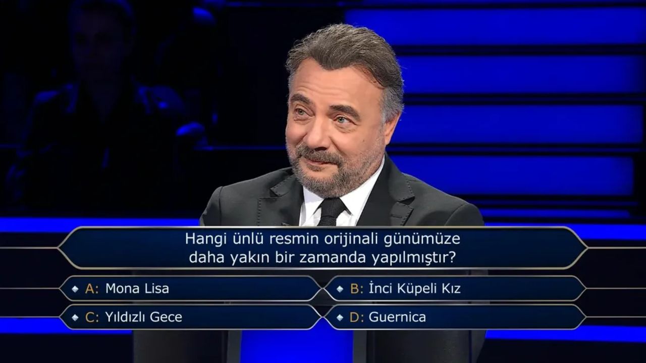 Milyoner’de 200 bin TL’lik soru şaşırttı: Hangi ünlü resmin orijinali günümüze daha yakın bir zamanda yapıldı?