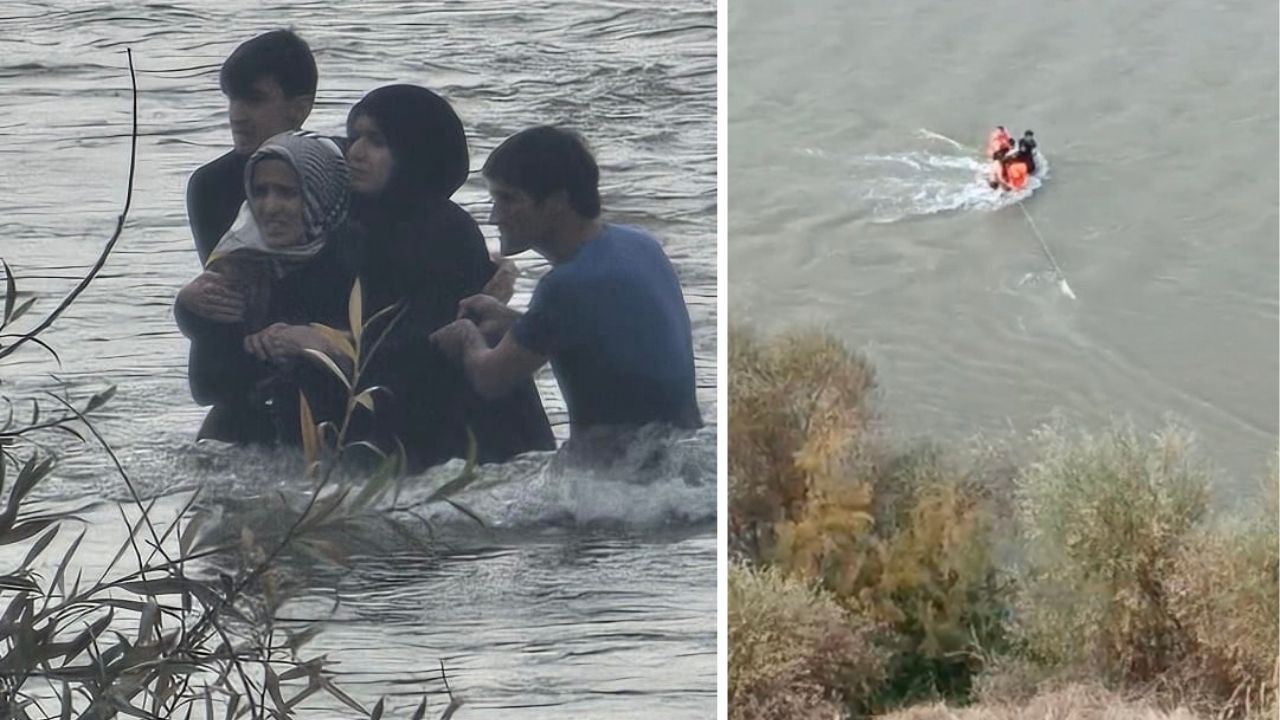 Elazığ'da nehirde korku dolu anlar! Akıntının ortasında sarılarak hayatta kaldılar