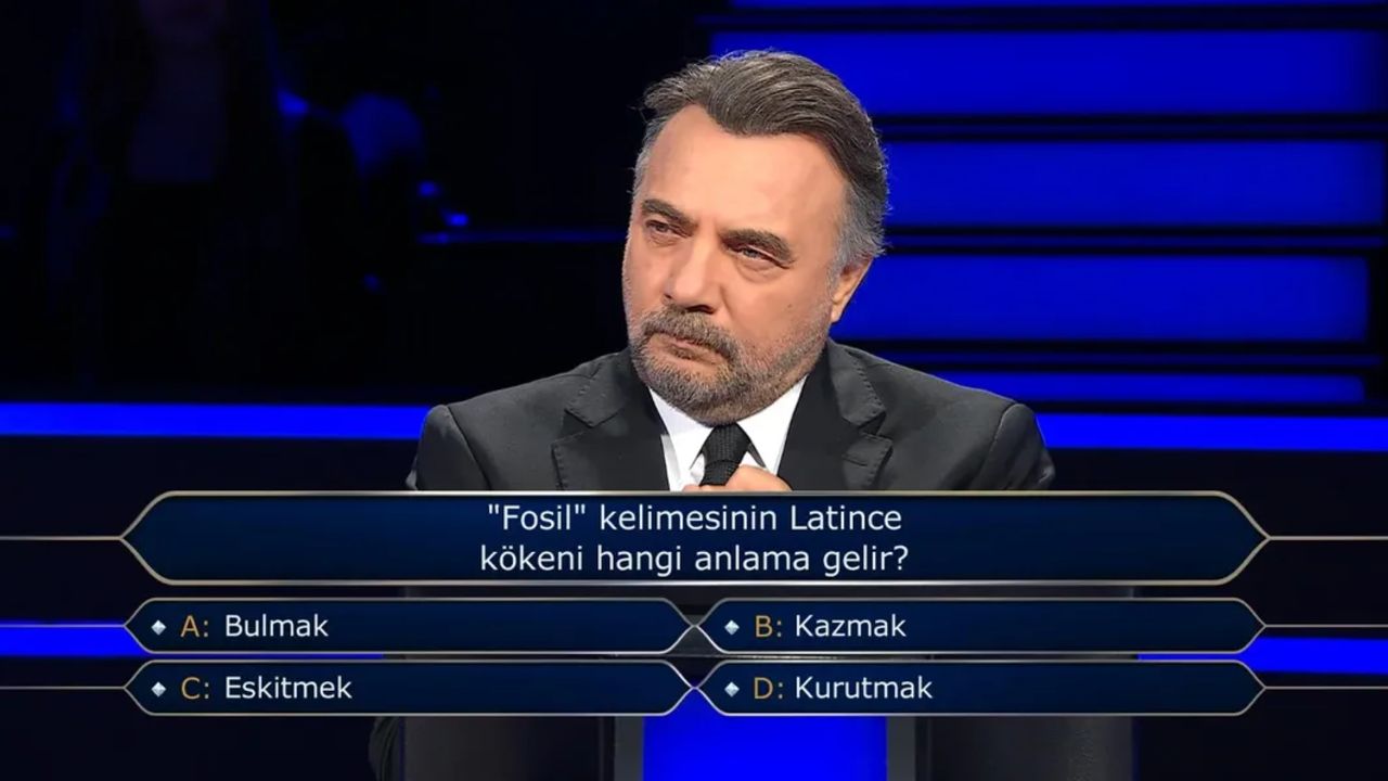 Fosil kelimesinin Latince kökeni hangi anlama gelir? Milyoner