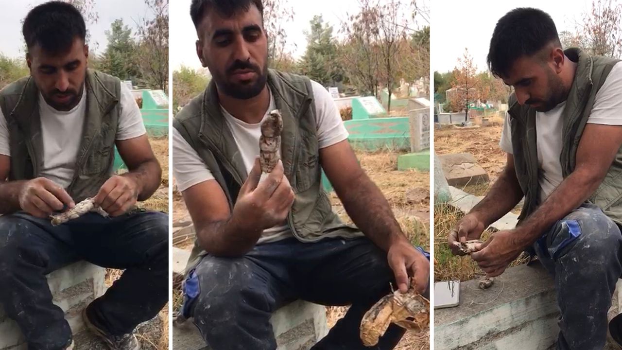 Toprağı kazarken karşılaştığı şeye mezarcı bile inanamadı: Eline alır almaz ateşe verdi!