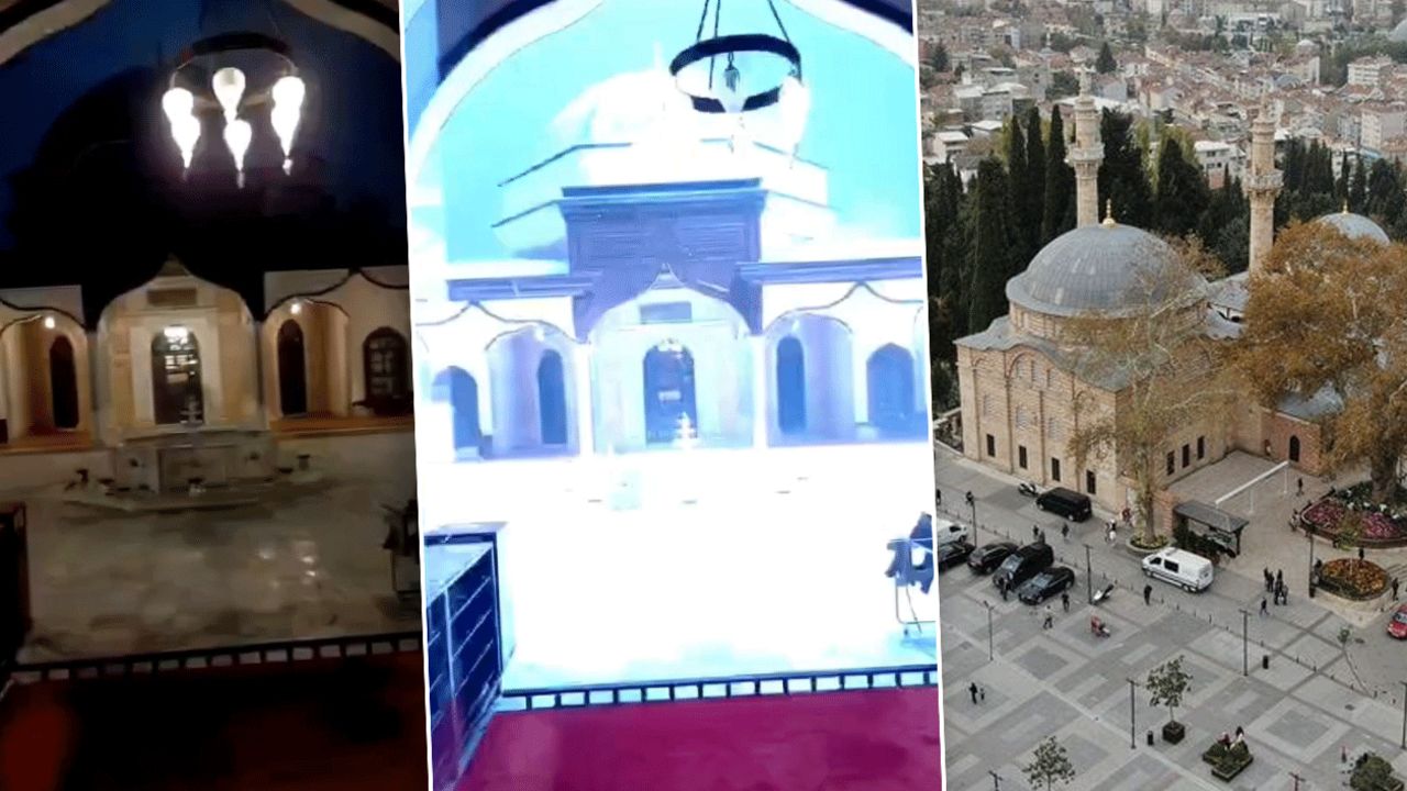 Emirsultan Camii kubbesine yıldırım düştü! O anlar saniye saniye görüntülendi