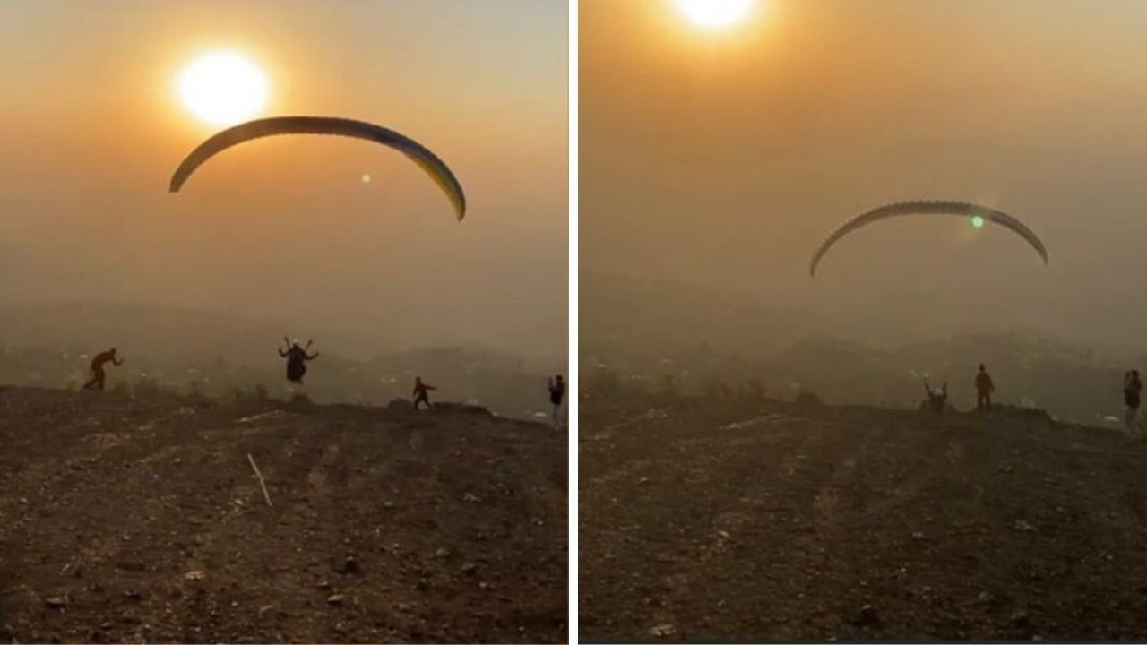 Festivalde yürekler ağza geldi! Paraşüt pilotu kayaya çarptı