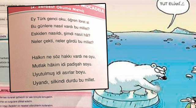 Ders kitaplarında FETÖ rezaleti! Meğer 5 yıldır kimse görmemiş görseli