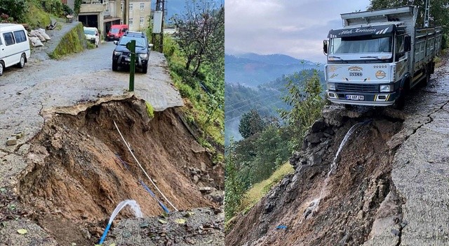 Rize'de şiddetli yağış hasara neden oldu görseli