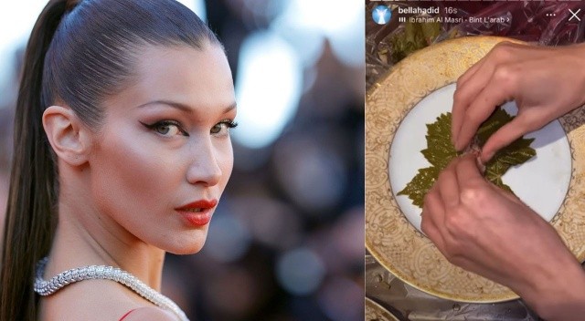 Bella Hadid sarma sardı, sosyal medyada gündem oldu görseli