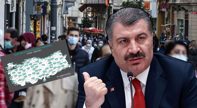 İllere göre haftalık vaka haritası açıklandı görseli