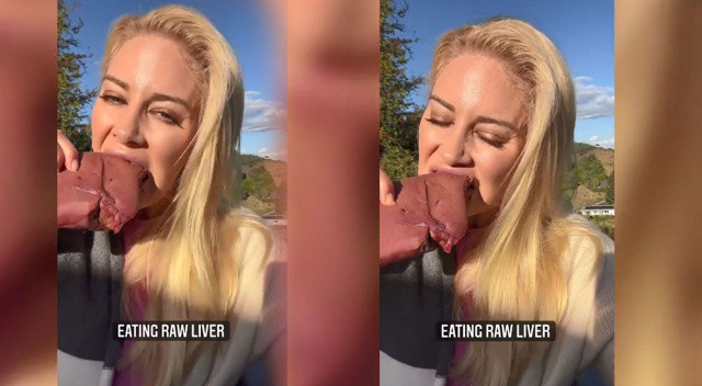 Televizyon yıldızı Heidi Montag çiğ ciğer yedi görseli