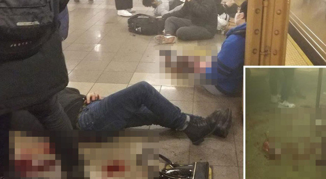 ABD'nin New York metrosunda silahlı saldırı görseli