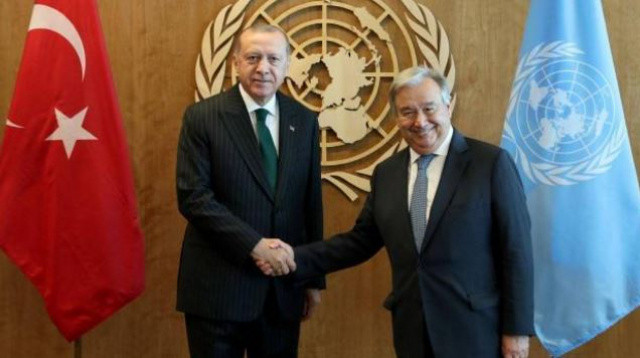 Cumhurbaşkanı Erdoğan BM Genel Sekreterini kabul etti görseli