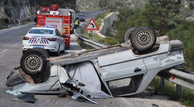 Mersin'de feci kaza! Otomobil takla attı: 1 ölü, 3 yaralı görseli